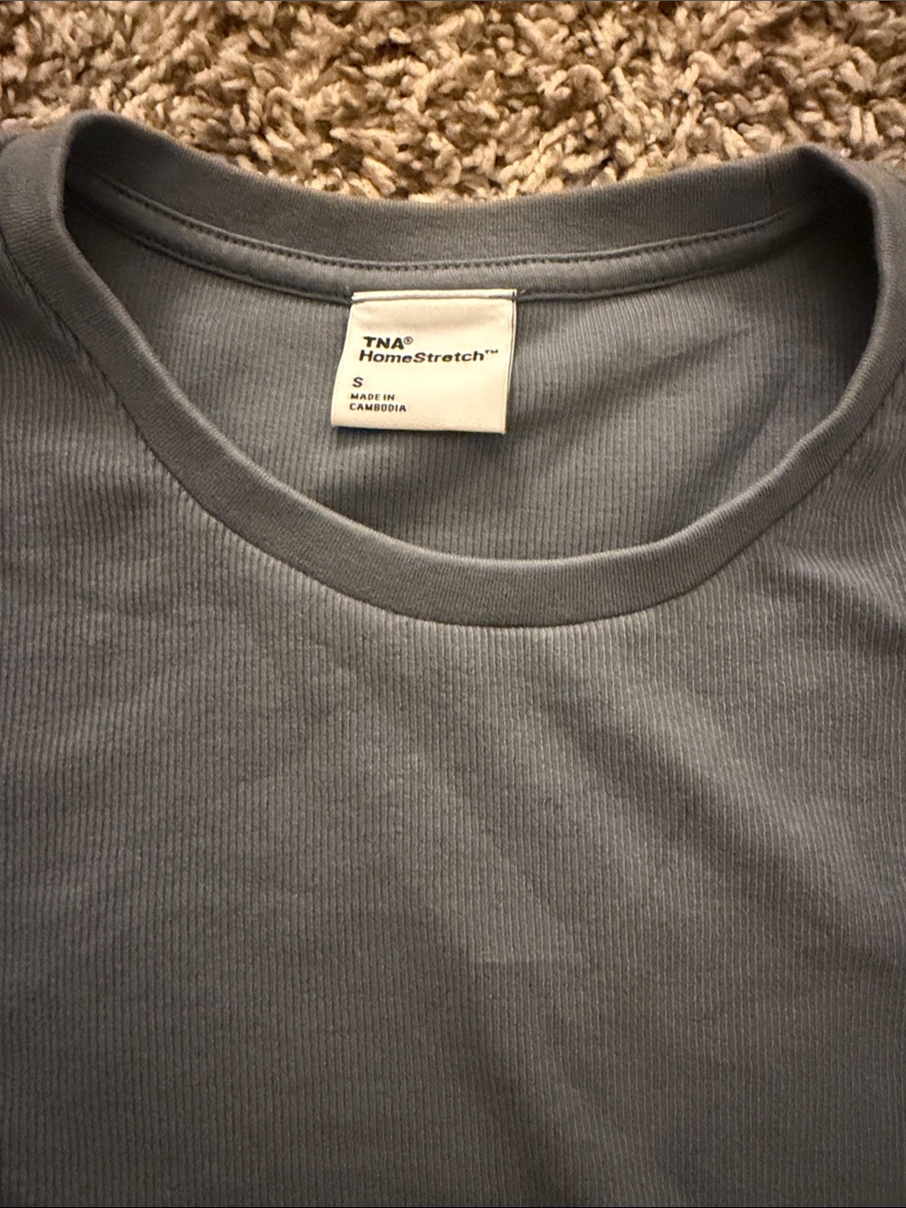 TNA HomeStretch Ribbed Crew Tee - Slate Blue